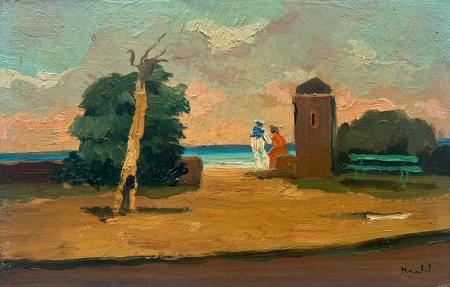 Art work by Piero Marchi Lungomare  - oil hardboard 